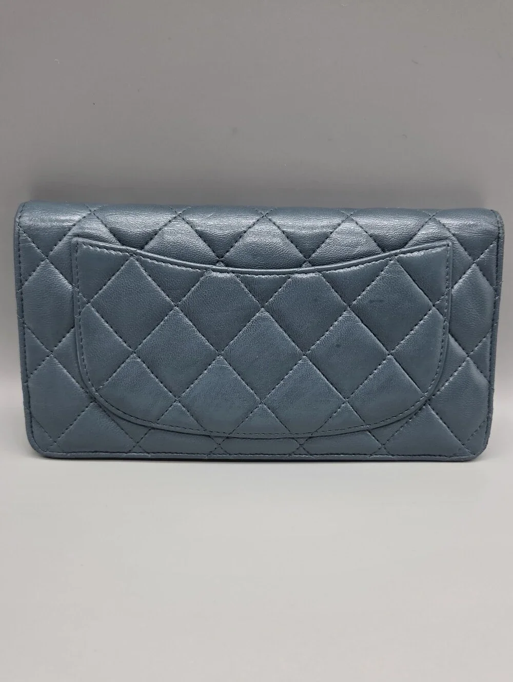 💙CHANEL Authentic Blue Dusk Leather Clutch/Wallet💙
